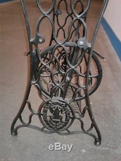 VINTAGE Singer Treadle Sewing Machine Base Table Legs Rolling Stand