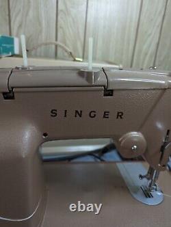 VTG Singer 328K Sewing Machine with Accessories & Case Tested & Working