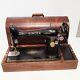 Vintage 1923 Singer Model 15k Electric Sewing Machine With Wooden Dome Cover