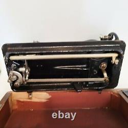 Vintage 1923 Singer Model 15K Electric Sewing Machine with Wooden Dome Cover