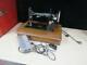 Vintage 1926 Singer Sewing Machine Withunique Oak Tabletop Case Rare