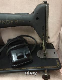 Vintage 1941 Singer Model 201 Blackside Original Sewing Machine & Foot Pedal