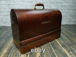 Vintage 1950's SINGER Model 201K Sewing Machine with Wooden Case READ INFO