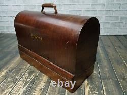 Vintage 1950's SINGER Model 201K Sewing Machine with Wooden Case READ INFO