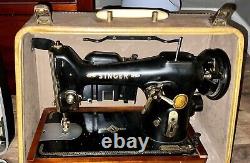 Vintage 1950s 206k Singer Sewing Machine withPower Cord, Peddle And Case Excellent