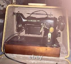 Vintage 1950s 206k Singer Sewing Machine withPower Cord, Peddle And Case Excellent