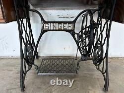 Vintage Antique Original Singer Sewing Machine Treadle Cabinet Model 15 AD512473