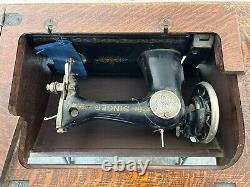 Vintage Antique Original Singer Sewing Machine Treadle Cabinet Model 15 AD512473