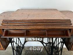 Vintage Antique Original Singer Sewing Machine Treadle Cabinet Model 15 AD512473