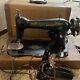 Vintage Antique Singer Manufacturing Electric Sewing Machine With Case 1866-78