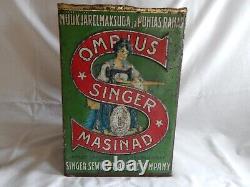 Vintage Antique SINGER SEWING MACHINE TIN. Intricate and rare
