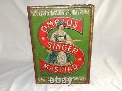 Vintage Antique SINGER SEWING MACHINE TIN. Intricate and rare