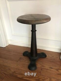 Vintage Antique Singer Sewing Machine Machinist Stool, Adjustable Height Seat