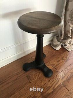 Vintage Antique Singer Sewing Machine Machinist Stool, Adjustable Height Seat