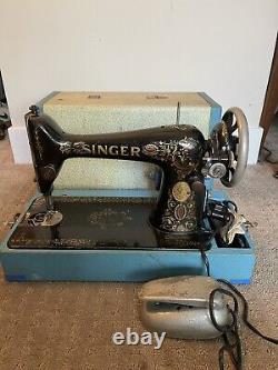 Vintage Antique Singer Sewing Machine Model 66 Red Eye 1913