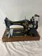 Vintage Antique Singer Sewing Machine With Wooden Locking Case Model 128-k Ds20