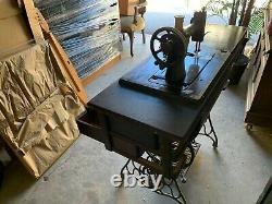 Vintage Cast Iron Singer Treadle Sewing Machine Table