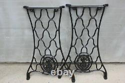 Vintage Industrial Steampunk table legs Cast Iron Singer Sewing Machine metal ba