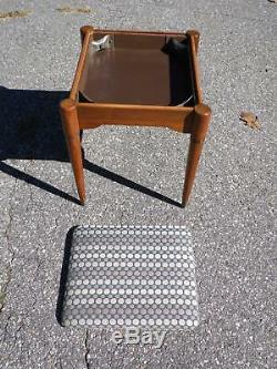Vintage Mid Century Modern Rocketeer Singer Sewing Stool Vanity Chair Footstool