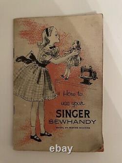 Vintage SINGER SEWHANDY Model 20 Sewing Machine with Original Box & Instructions