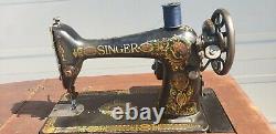 Vintage SINGER Sewing Machine G4477877 Red Eye GREAT FIND WOW! L@@K