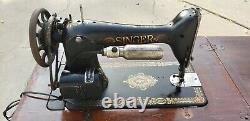 Vintage SINGER Sewing Machine G4477877 Red Eye GREAT FIND WOW! L@@K