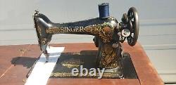 Vintage SINGER Sewing Machine G4477877 Red Eye GREAT FIND WOW! L@@K