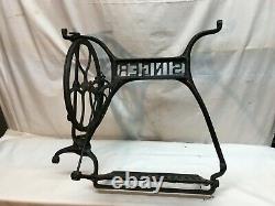 Vintage Sewing Machine Cast Iron Base with Pedal Treadle, No Sides Art