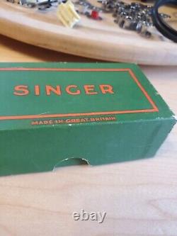 Vintage Singer 15-90 Sewing machine for leather, cotton, lace+attachments+more