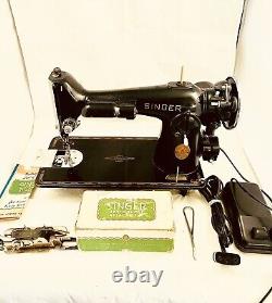 Vintage Singer 201 Sewing Machine Leather/ denim