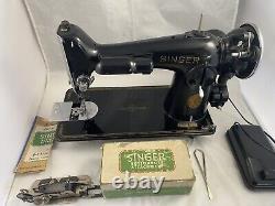 Vintage Singer 201 Sewing Machine Leather/ denim