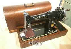 Vintage Singer 201K, 201 Handcrank sewing machine FOR LEATHER