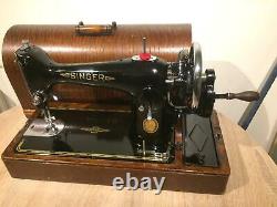 Vintage Singer 201K, 201 Handcrank sewing machine FOR LEATHER