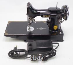 Vintage Singer 221 Portable Electric Sewing Machine Featherweight WithCase READ