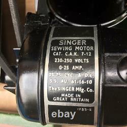 Vintage Singer 221K Featherweight Sewing Machine with attachments and manual