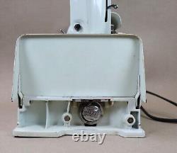 Vintage Singer 221K White Featherweight Sewing Machine with Green Case WORKS