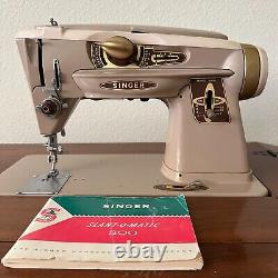 Vintage Singer 500a Rocketeer Slant-O-Matic Sewing Machine Single Owner Works