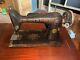 Vintage Singer 66 Sewing Machine With Original Table And Lamp