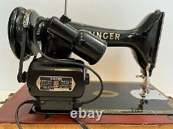 Vintage Singer Electric 99K Sewing Machine Circa 1956 with Case, Made in UK