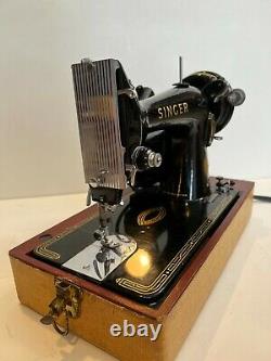 Vintage Singer Electric 99K Sewing Machine Circa 1956 with Case, Made in UK