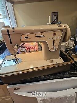 Vintage Singer Fashion Mate Sewing Machine Model 237 Pedal Manual &Extras Works