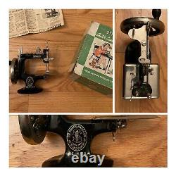 Vintage Singer Model 20 Child's Sewing Machine with Original Box and Instruction