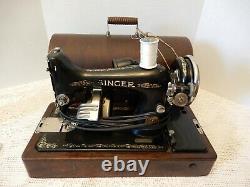 Vintage Singer Model 99 1927 Sewing Machine With Bentwood Case And Key