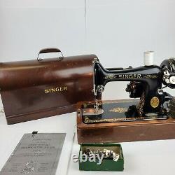 Vintage Singer Model 99 Portable Sewing Machine with Bentwood Case