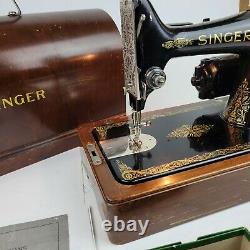 Vintage Singer Model 99 Portable Sewing Machine with Bentwood Case