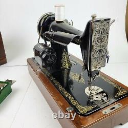 Vintage Singer Model 99 Portable Sewing Machine with Bentwood Case