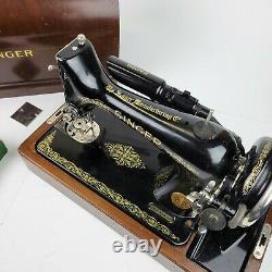 Vintage Singer Model 99 Portable Sewing Machine with Bentwood Case