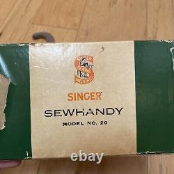 Vintage Singer Sewhandy Model 20 Children's Kids Sewing Machine With Original Box