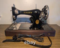 Vintage Singer Sewing 1938 Rare Model 128 Fully Tested in Base great condition