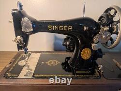 Vintage Singer Sewing 1938 Rare Model 128 Fully Tested in Base great condition